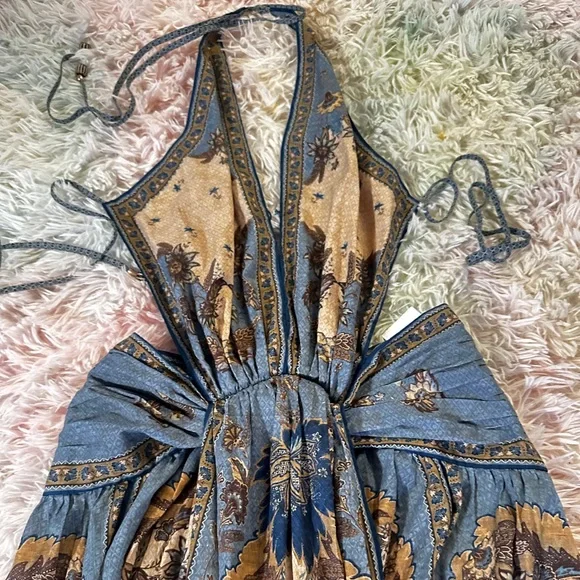 New Zimmermann Ascension Plunge Halter Maxi Dress Size 0 - Picture 9 of 15